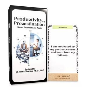 Productivity vs Procrastination Card Deck 80 Affirmations + Journaling Prompts